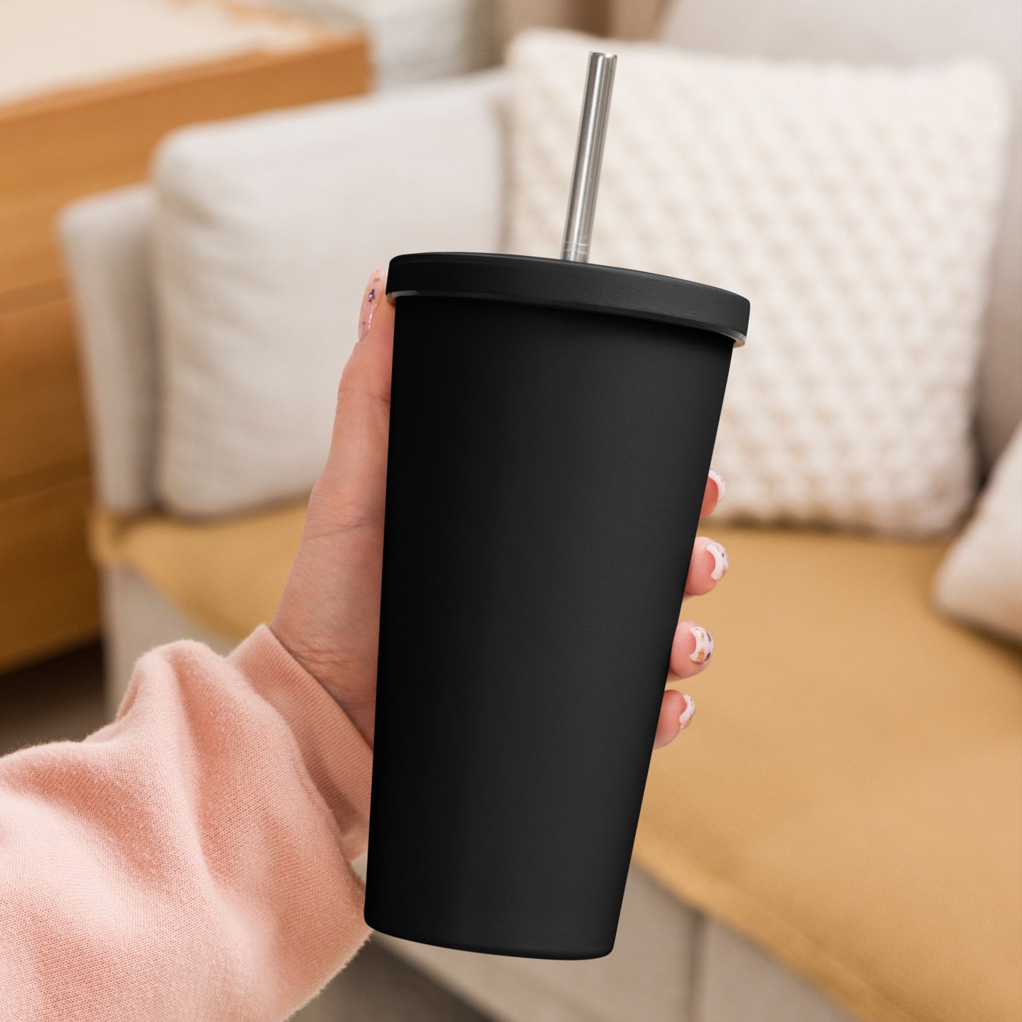 Insulated tumbler with a straw - She Is