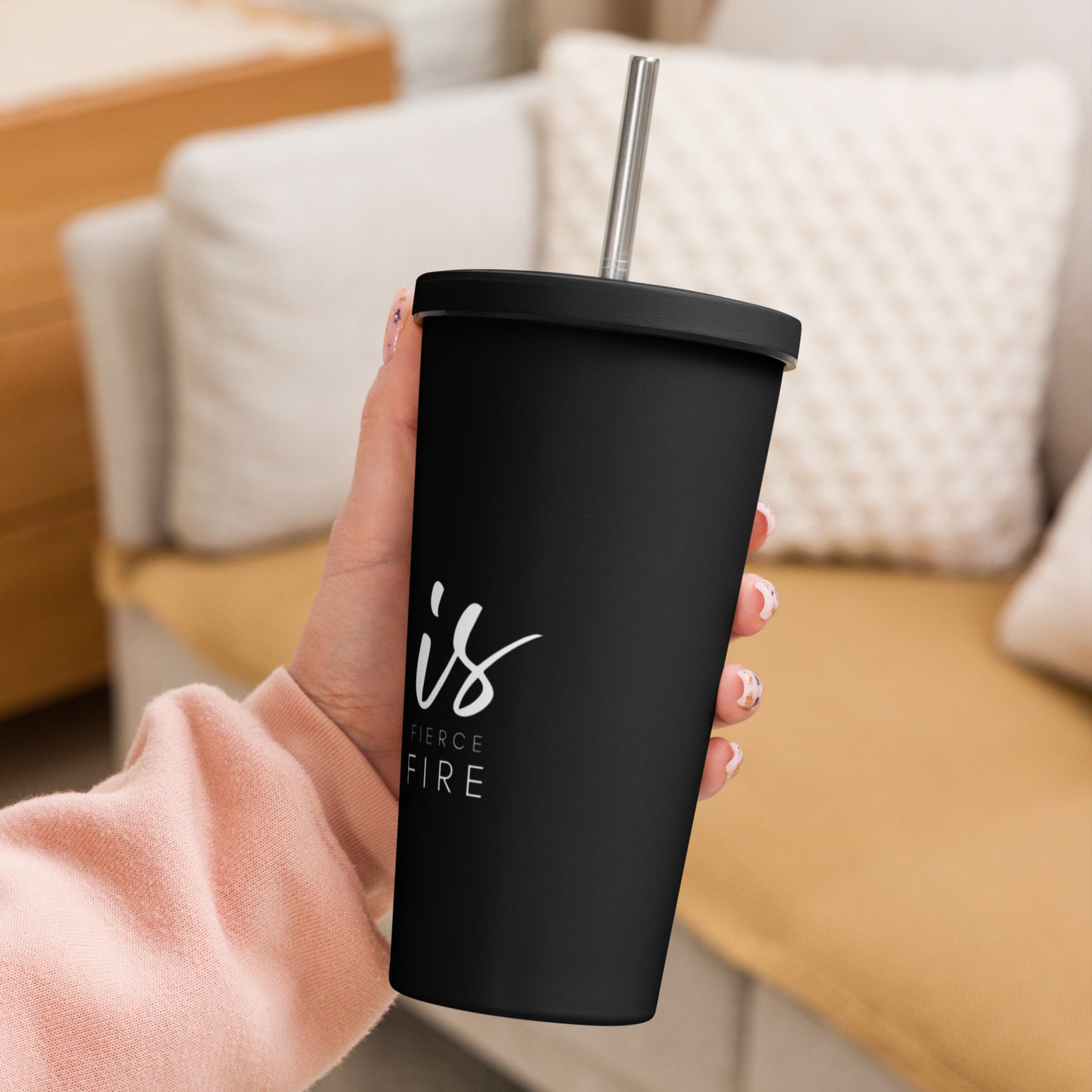 Insulated tumbler with a straw - She Is