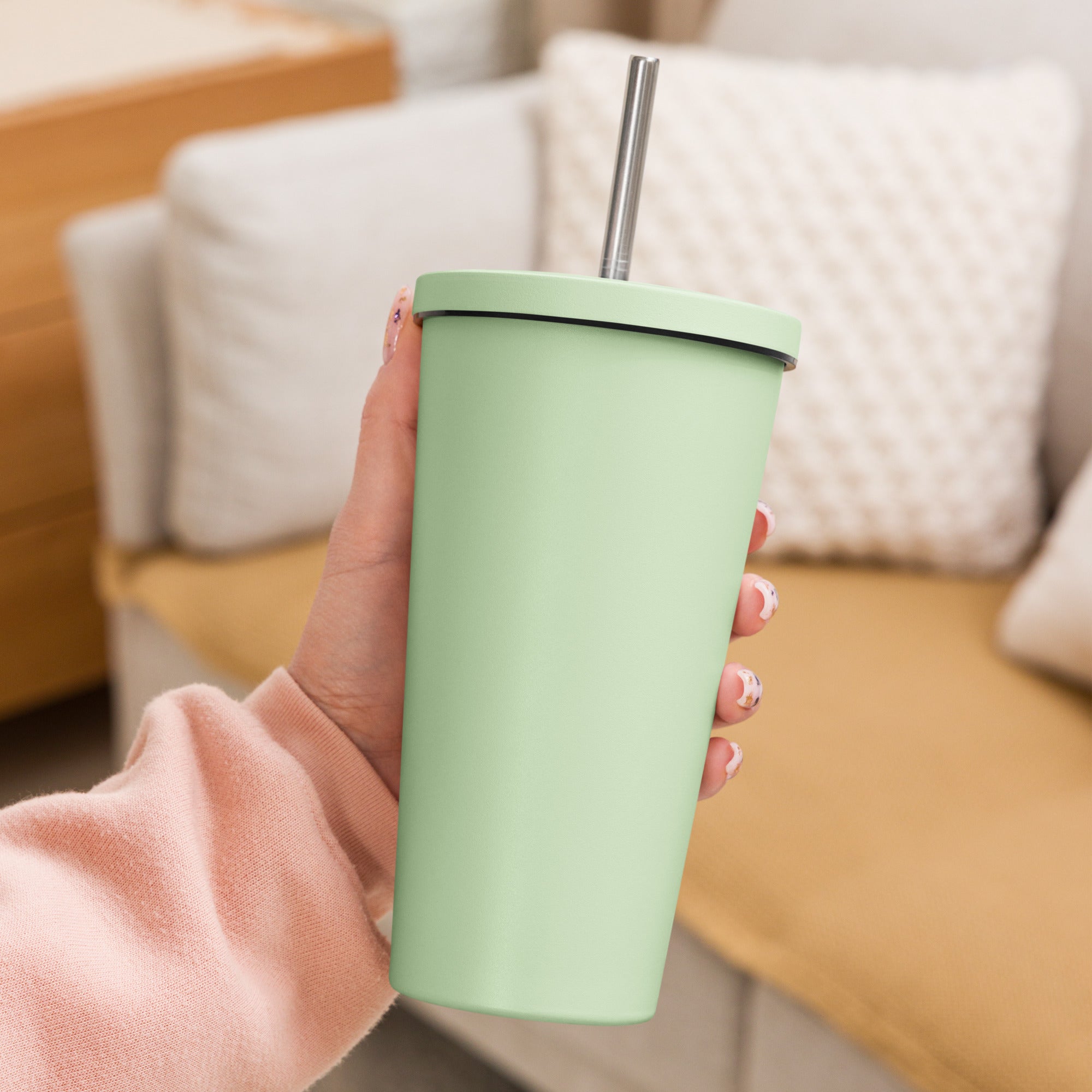 Insulated tumbler with a straw - She Is