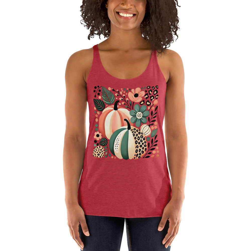 Leopard/Pumpkin - Women's Racerback Tank