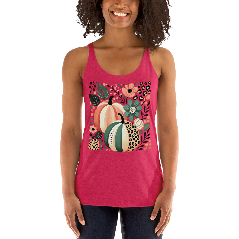 Leopard/Pumpkin - Women's Racerback Tank